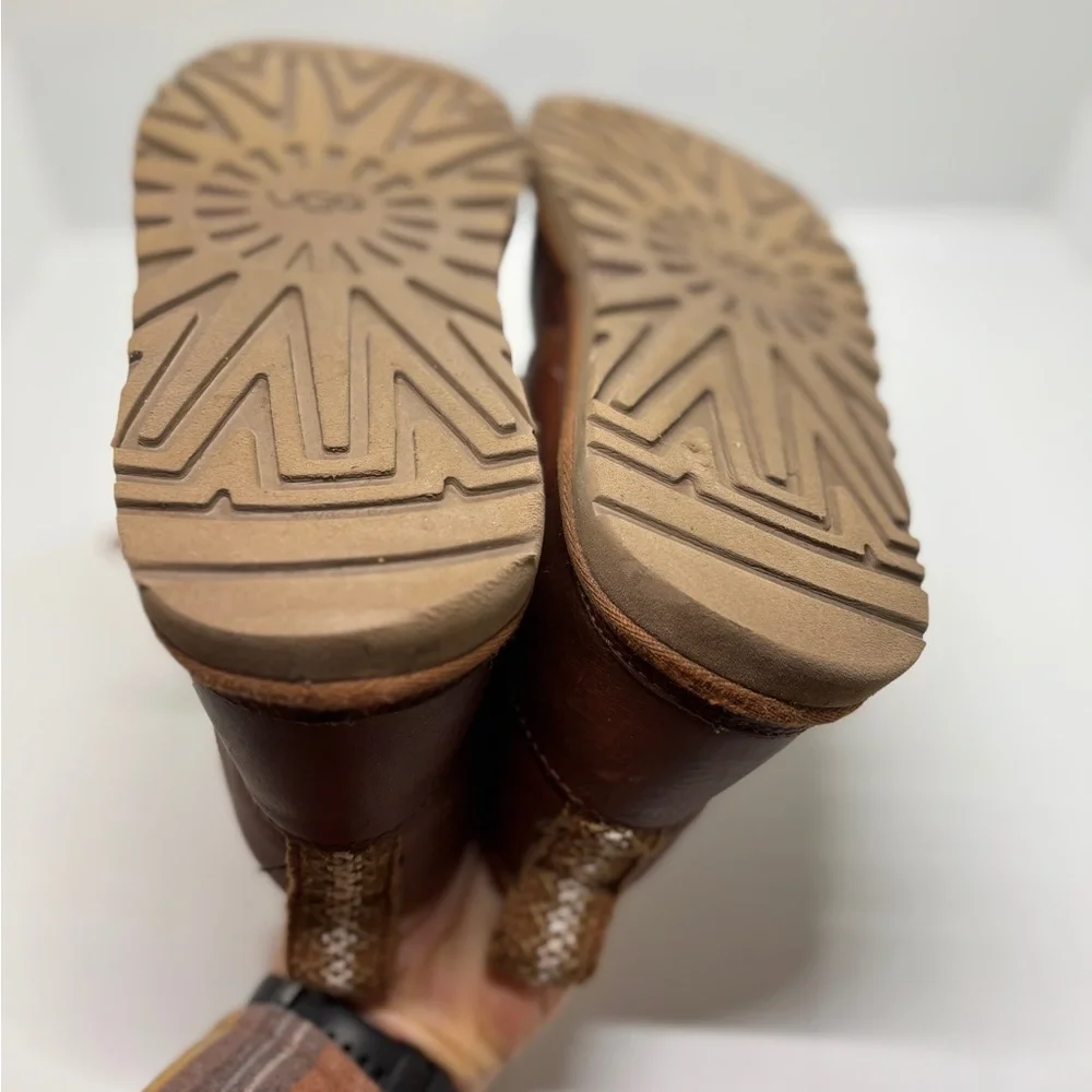 UGG Neumel Men’s 9 Brown Leather Wool Lined Chukka Boots - Picture 9 of 12